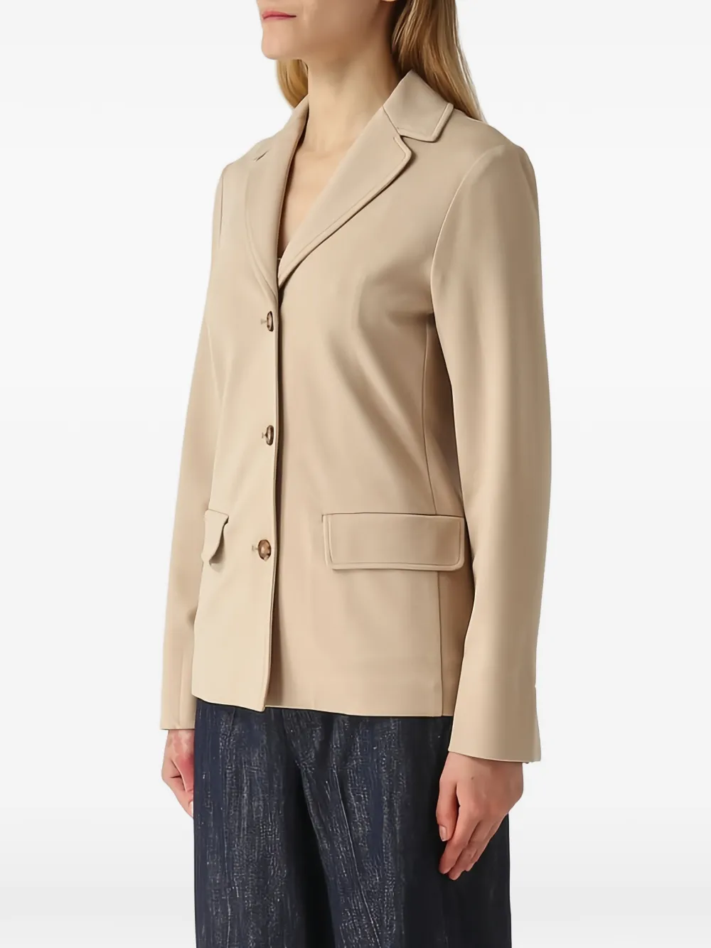 Max Mara Baco jack met enkele rij knopen Beige