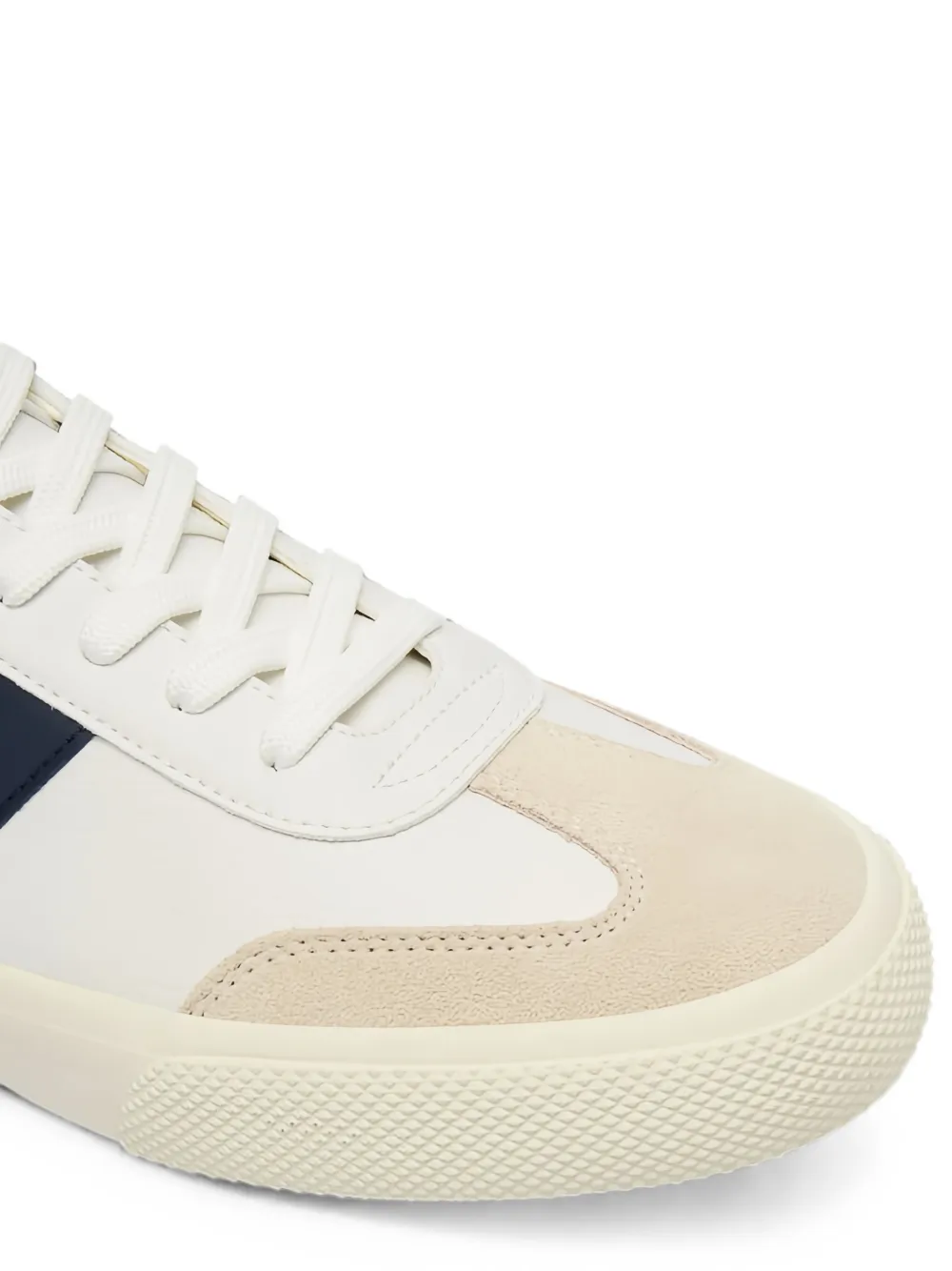 BOSS suede-panelled logo-print sneakers Wit