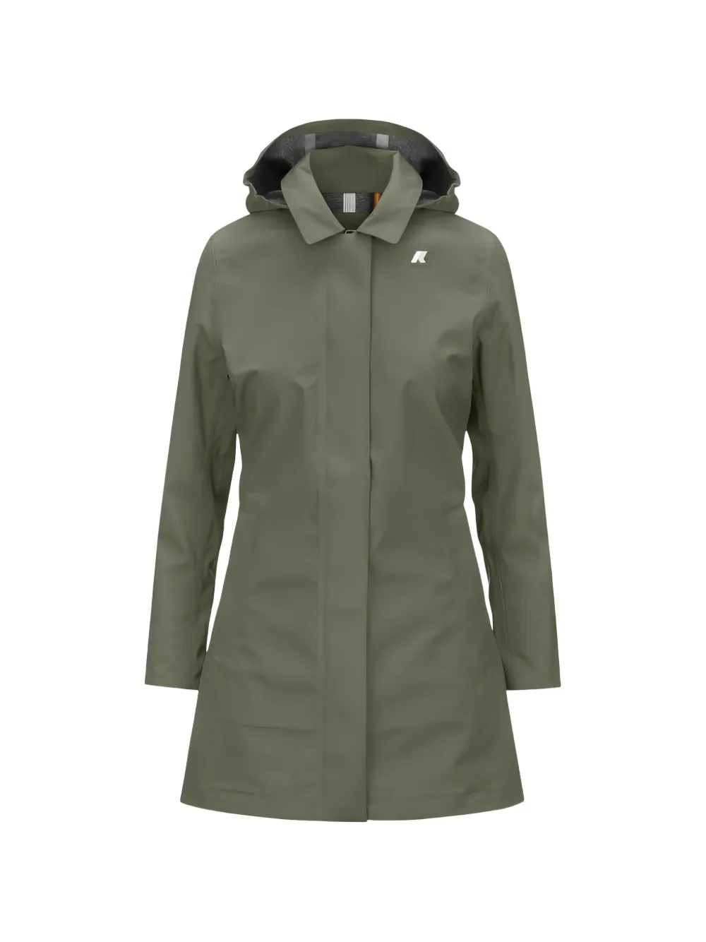 K-Way Mathy hooded concealed-fastening jacket - Verde