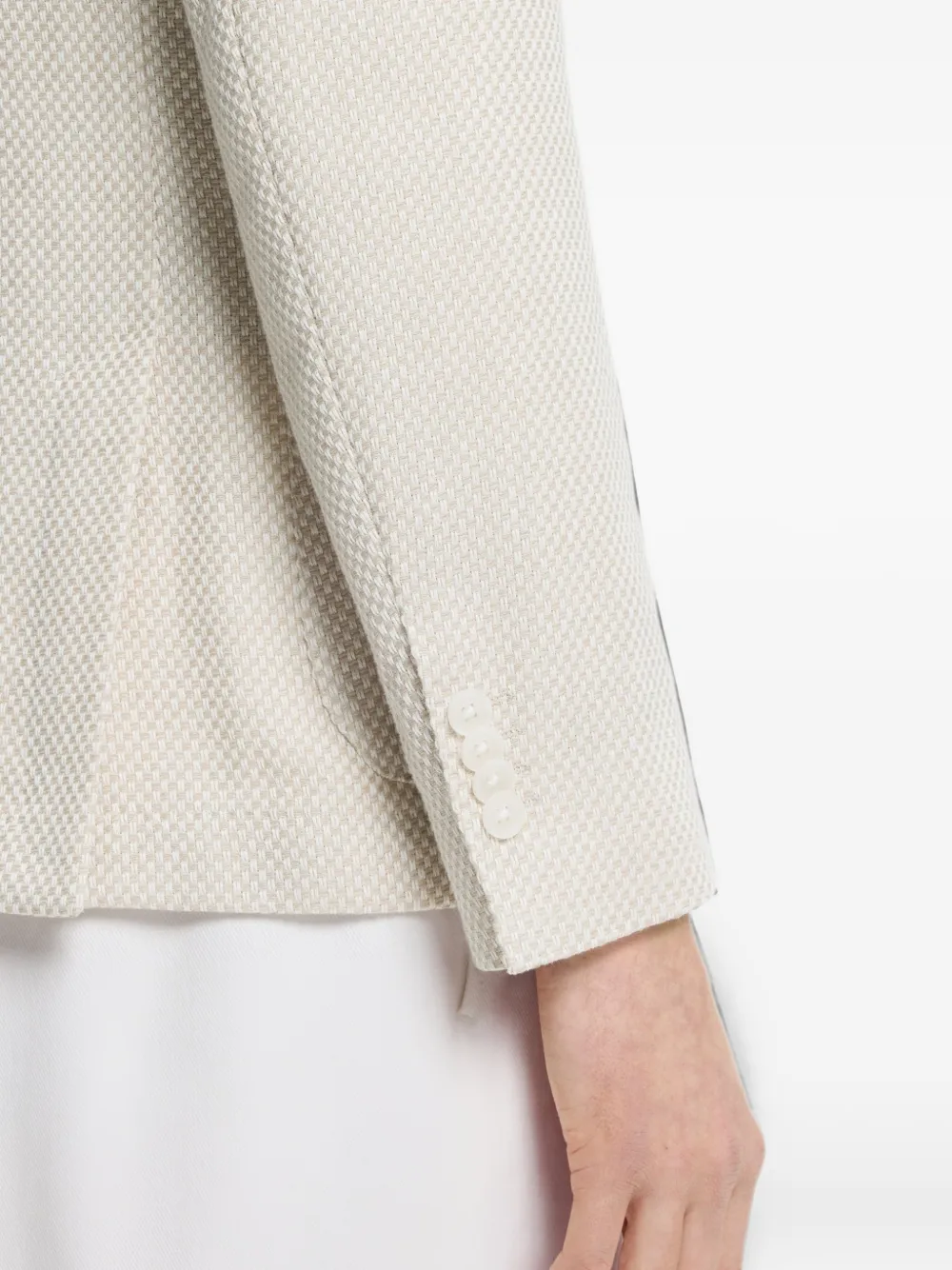 BOSS Blazer met enkele rij knopen Beige