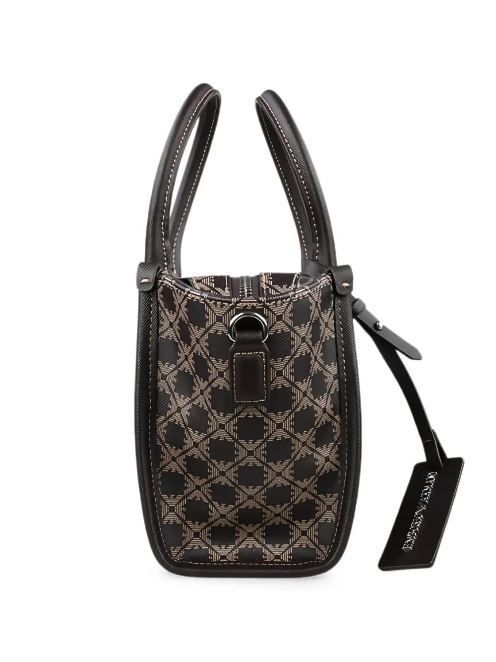 Emporio Armani Shopper met monogram-print en logo-label Bruin