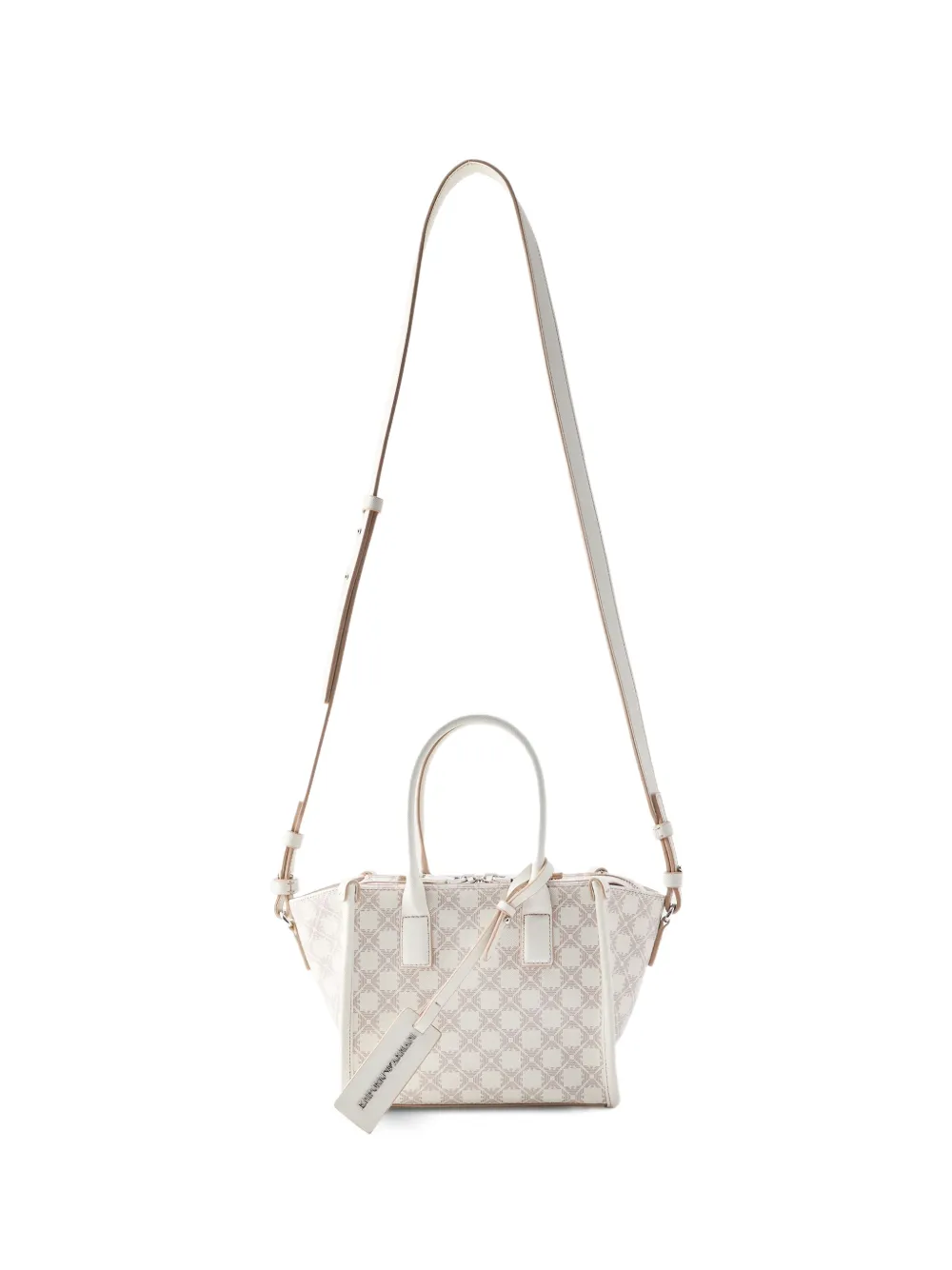 Emporio Armani logo-pattern zip-top shoulder bag - Toni neutri