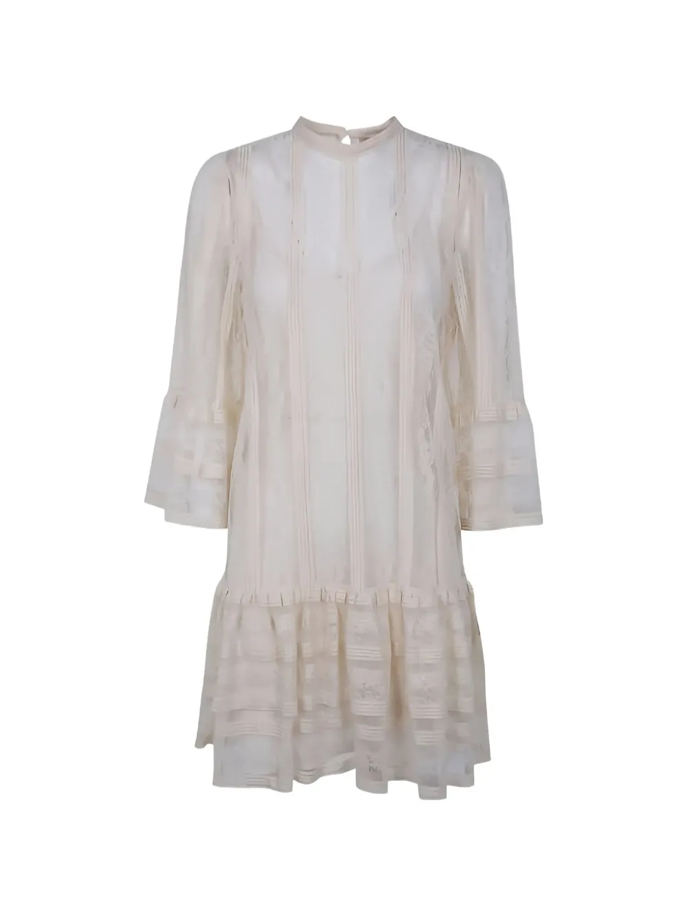 TWINSET lace ruffled mini dress - Neutrals