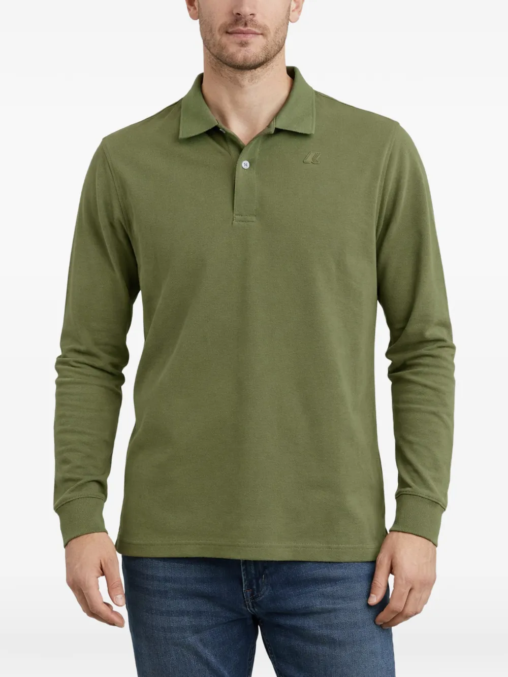 K-Way Monju piqué poloshirt met lange mouwen Groen