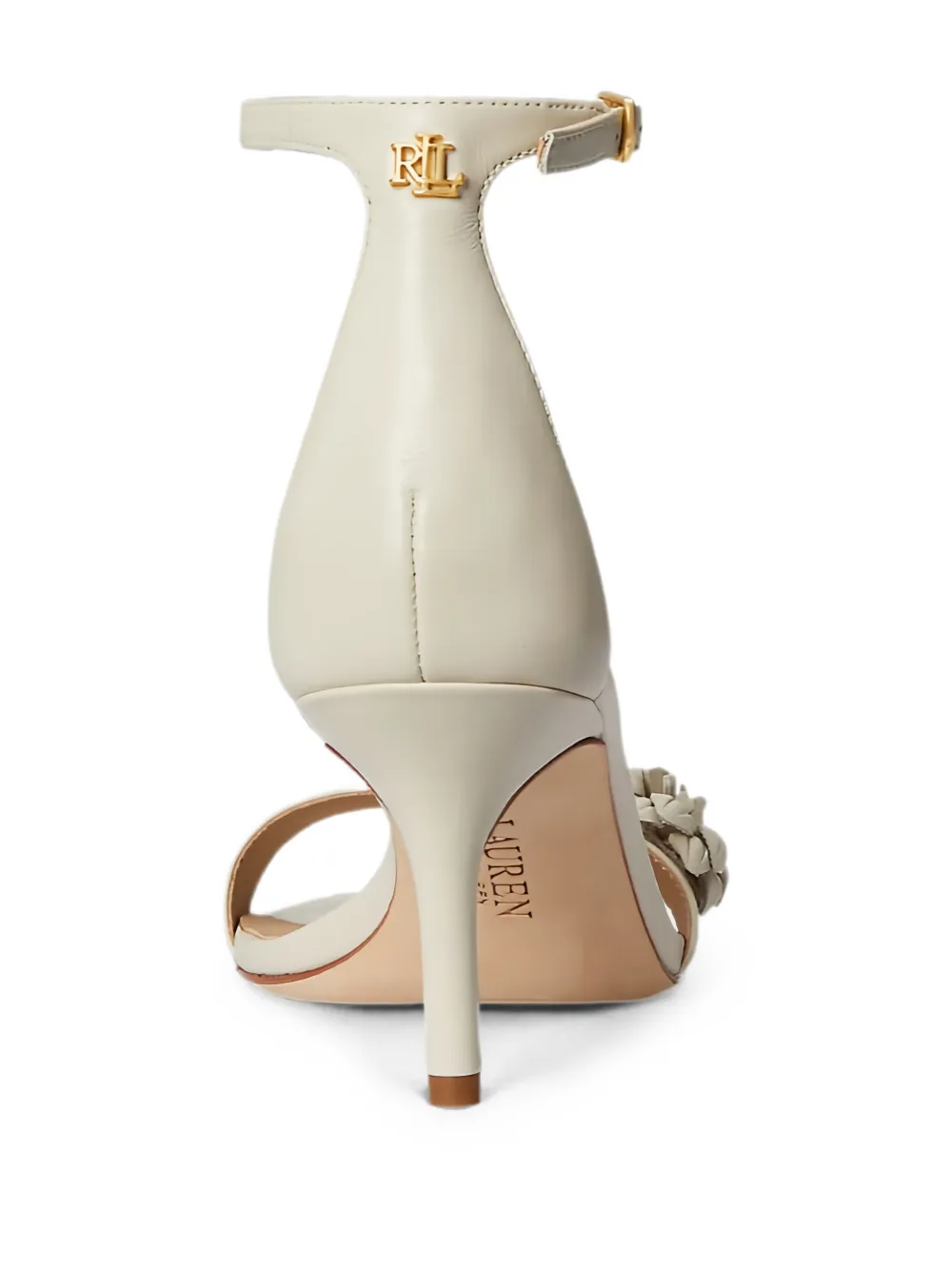 Lauren Ralph Lauren Allie sandalen met bloemen-applicatie Beige