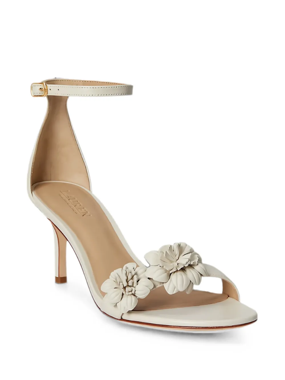 Lauren Ralph Lauren Allie sandalen met bloemen-applicatie Beige