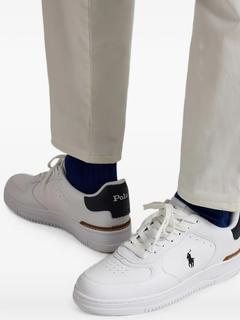 Polo Ralph Lauren Masters leren sneakers Wit