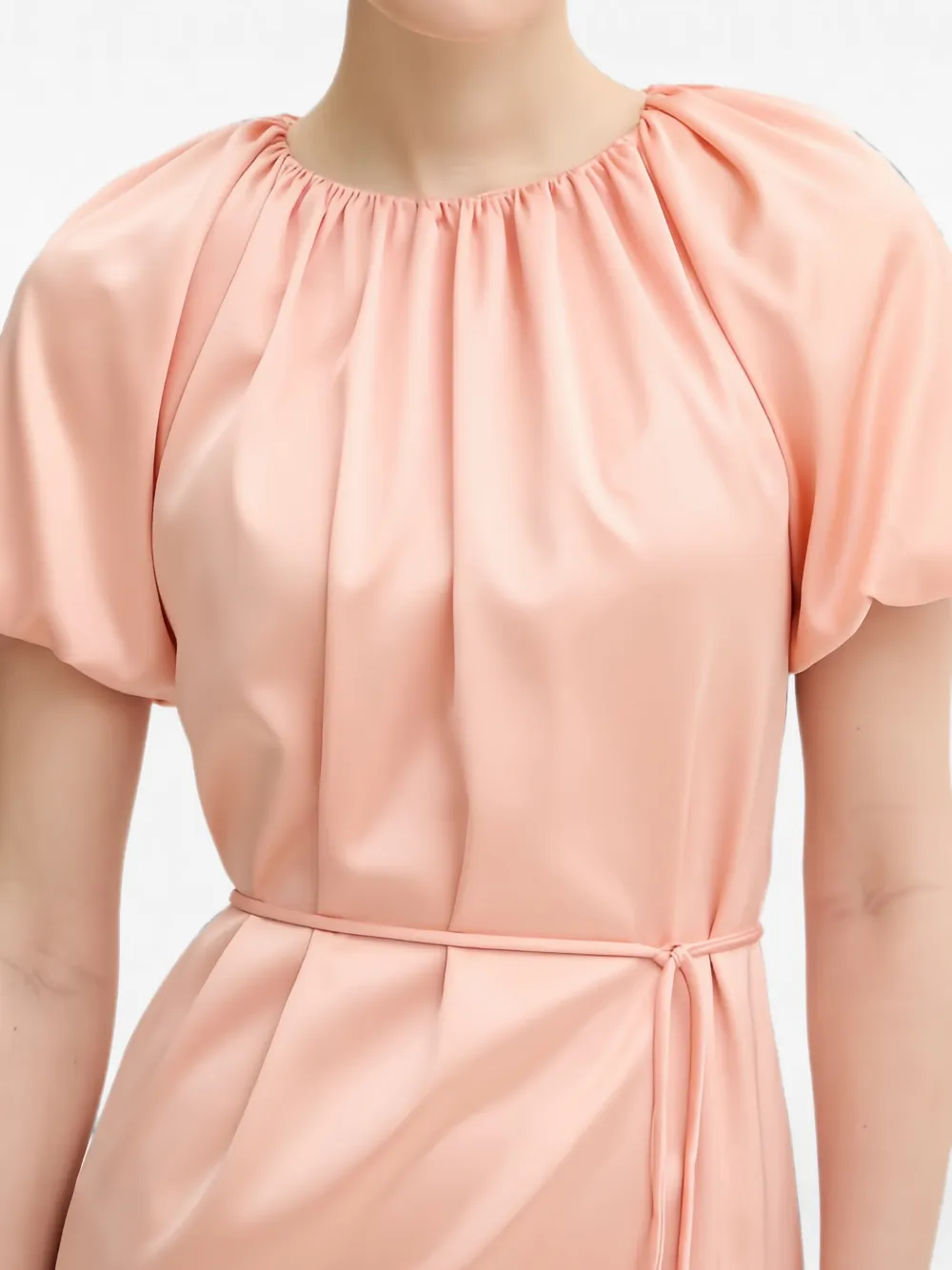 TWINSET Midi-jurk met pofmouwen en uitgesneden details Roze