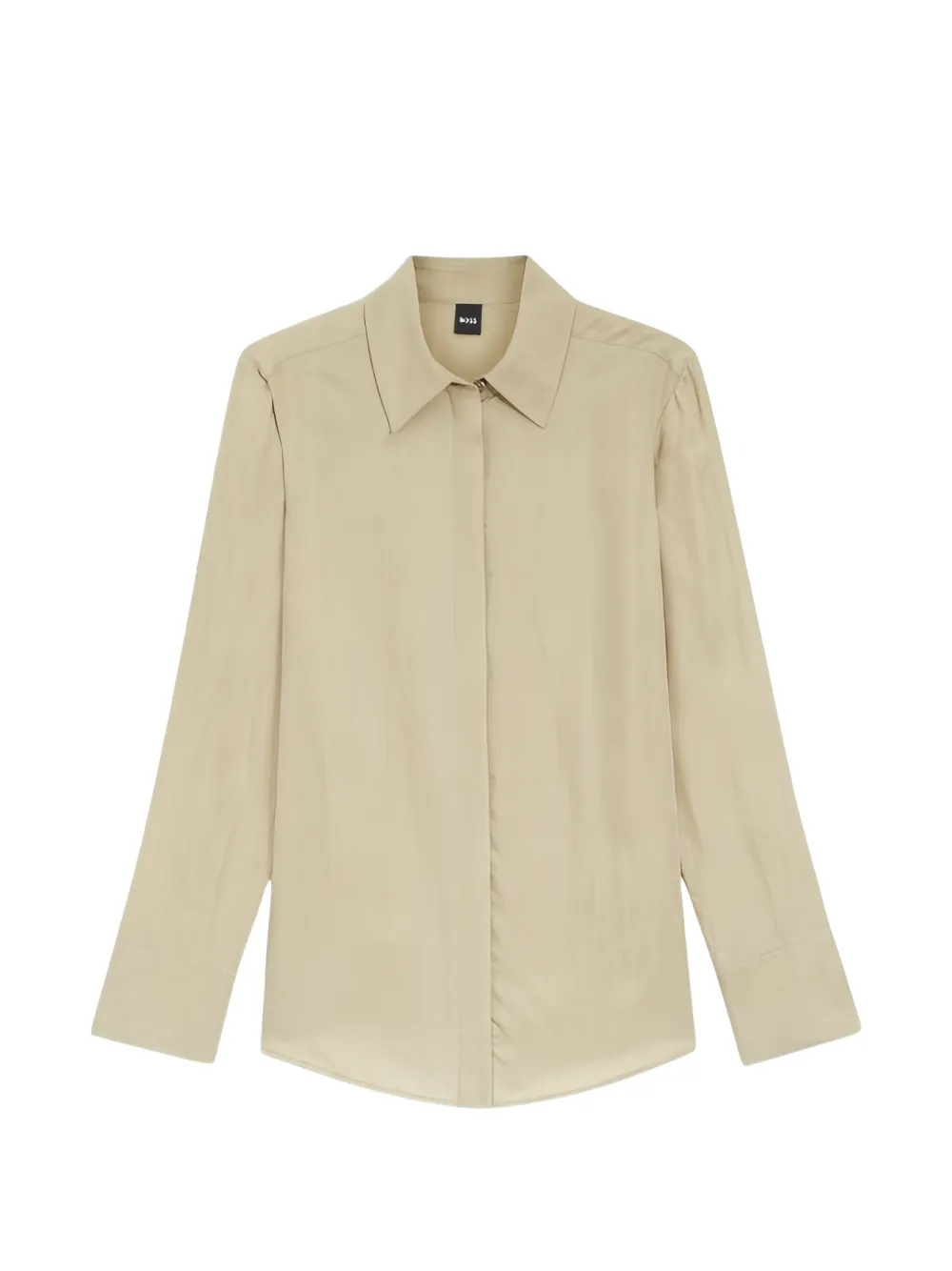 BOSS pointed-collar hidden-button shirt - Toni neutri