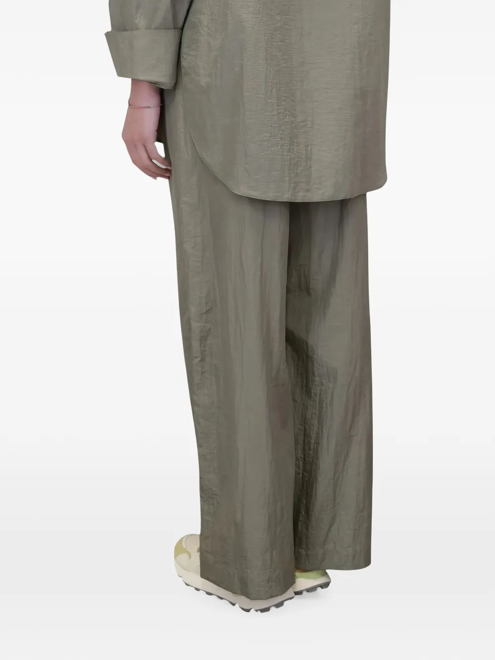 Max Mara Broek met wijde pijpen Groen