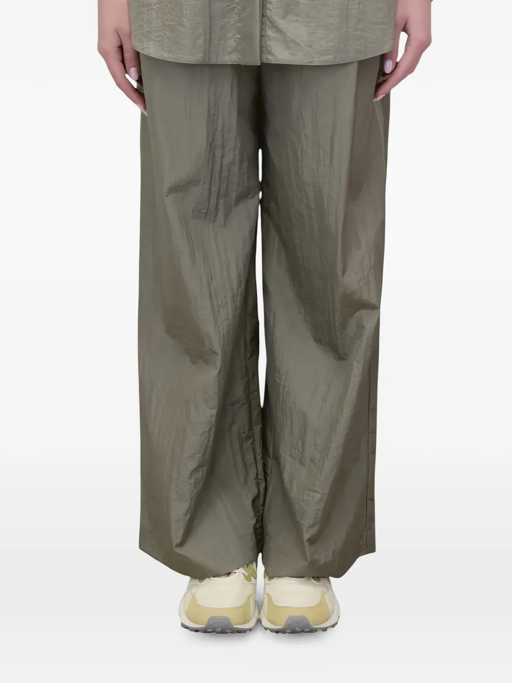 Max Mara crinkled wide-leg trousers - Green