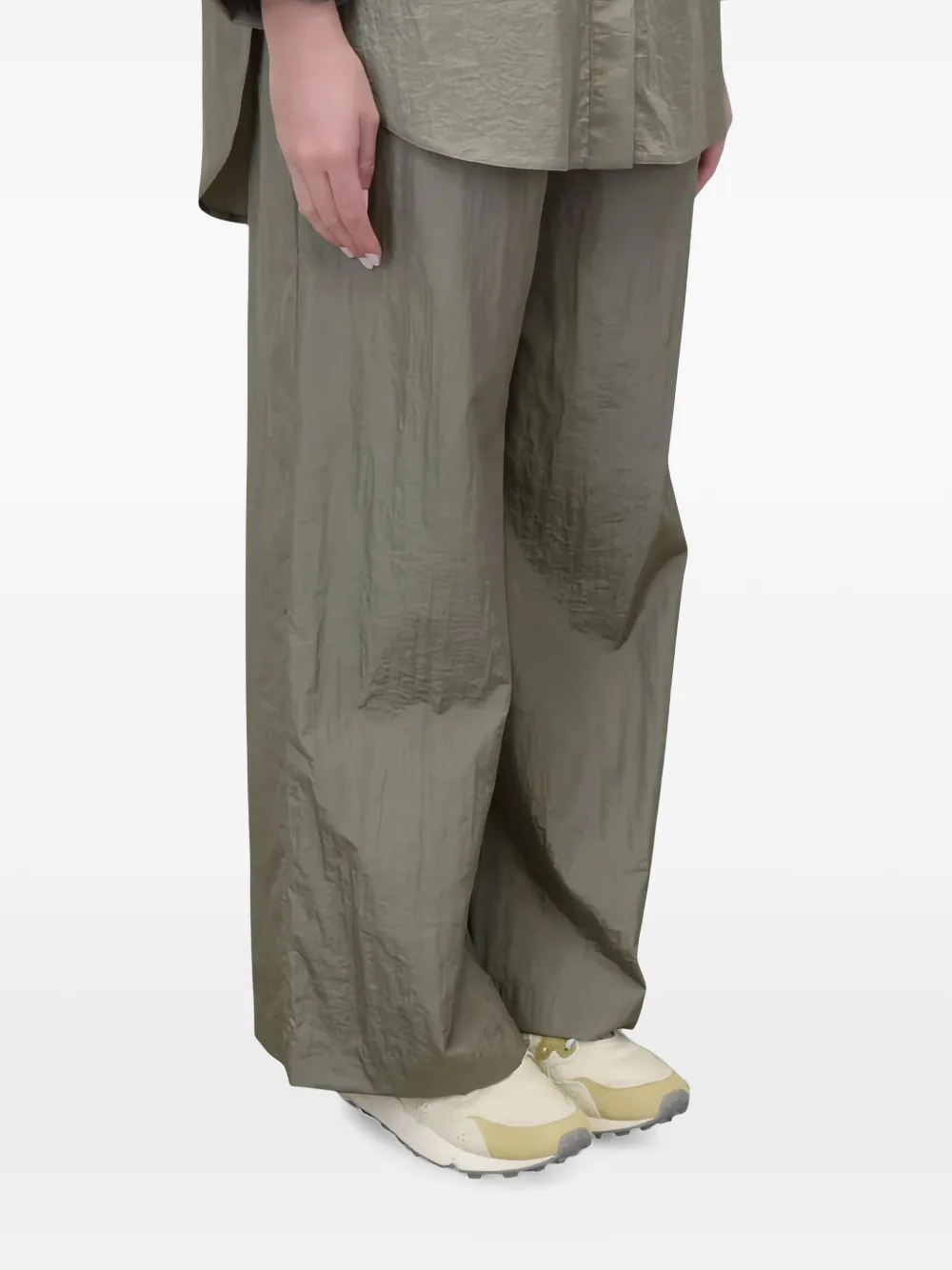 Max Mara Broek met wijde pijpen Groen