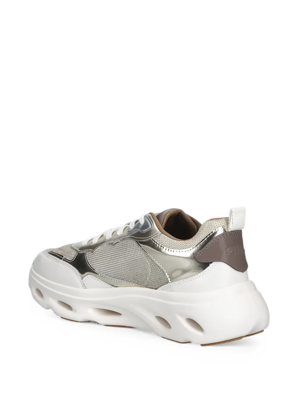 PINKO Love Birds mirror-effect sneakers Wit
