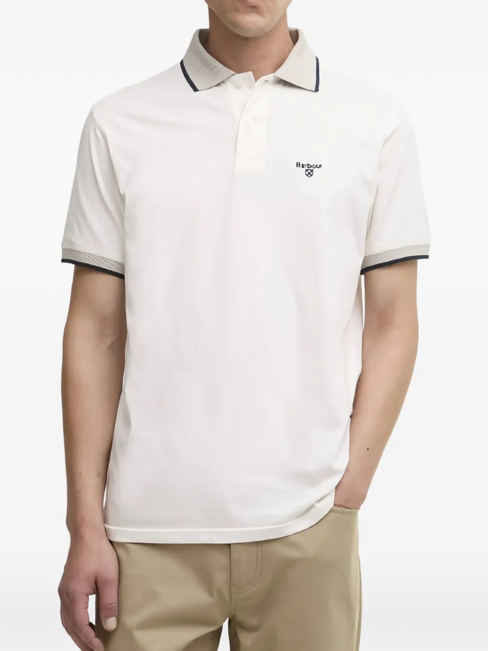 Barbour Poloshirt met geborduurd logo Beige