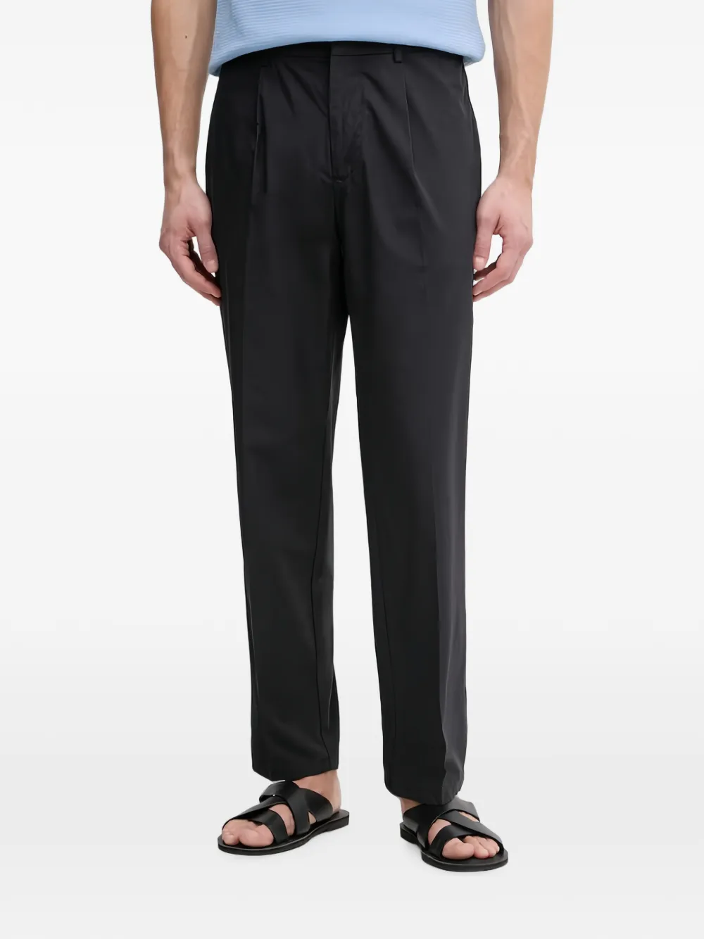 Emporio Armani Broek met logo-plakkaat Blauw