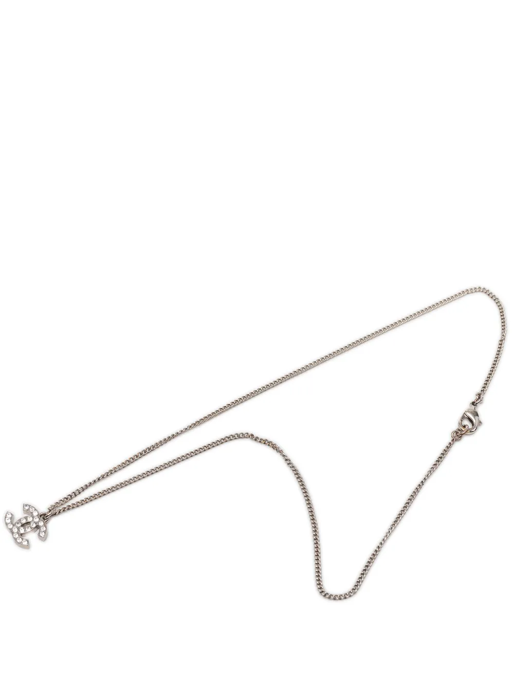 CHANEL Pre-Owned 2012 CC Brass and Strass Pendant Necklace costume necklace - Argento