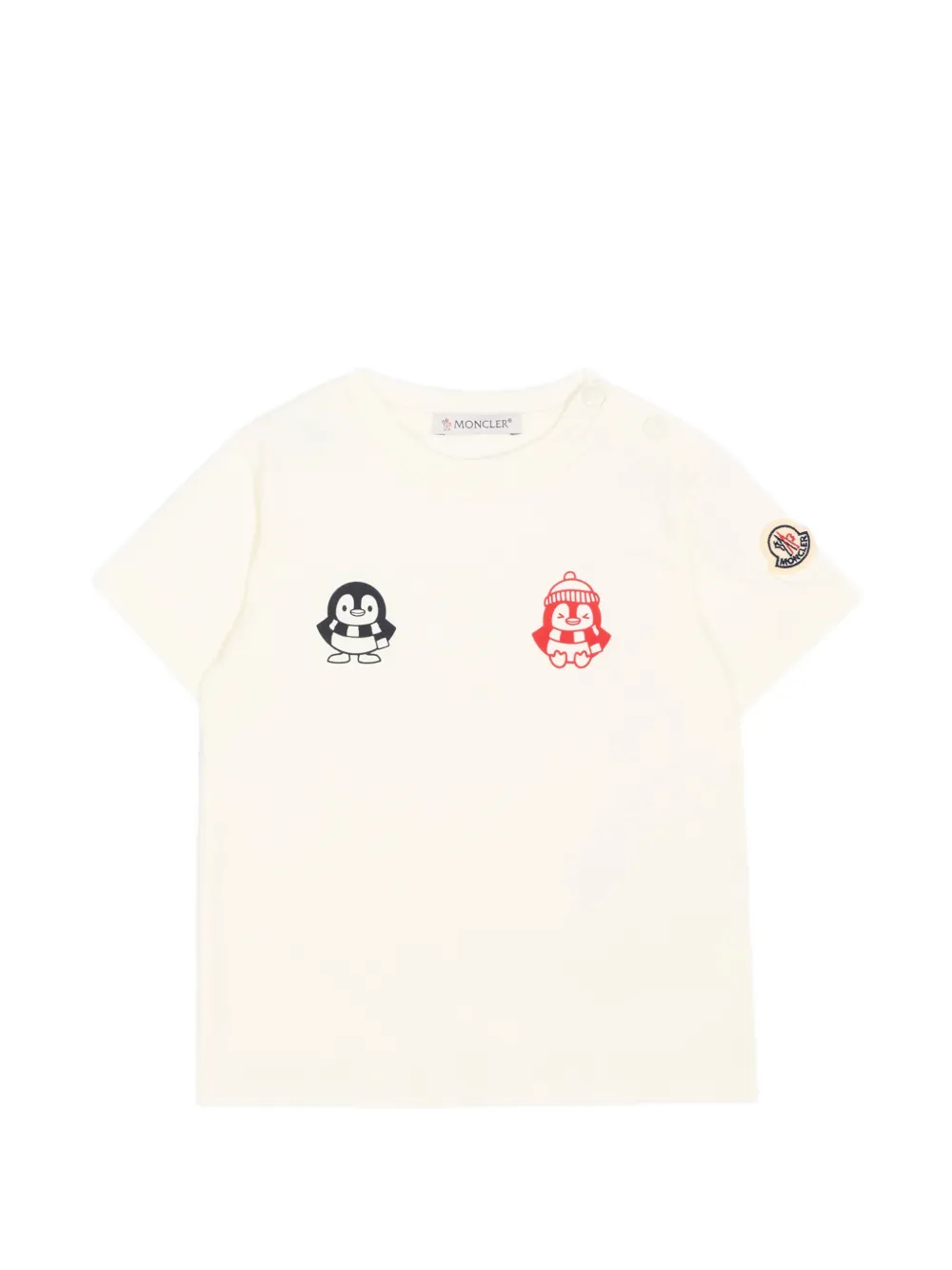 MONCLER キャラクタープリント Tシャツ ホワイト Moncler Enfant Stretch Cotton Jersey T-shirt | Neutrals | FARFETCH