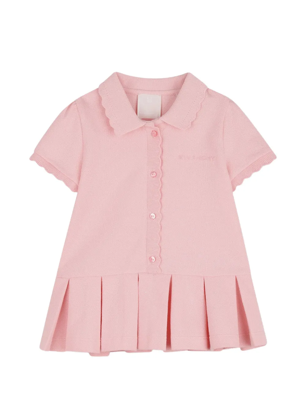 Givenchy Kids pleated scalloped polo dress - Rosa