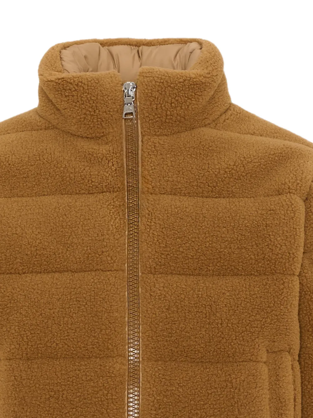 Moncler Enfant Gewatteerd jack met lammy-effect Bruin