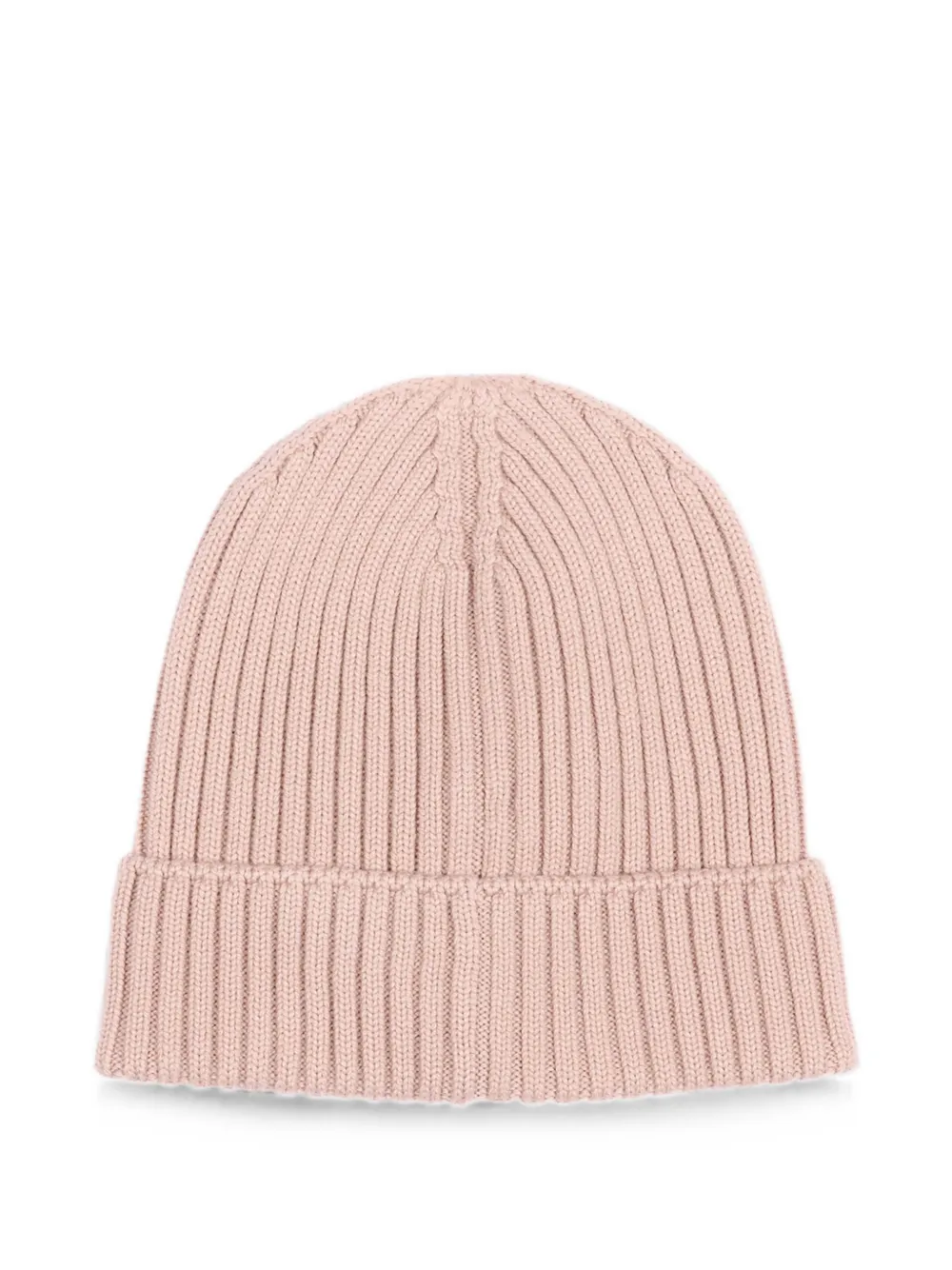 Moncler Enfant Ribgebreide muts met logo-patch Roze