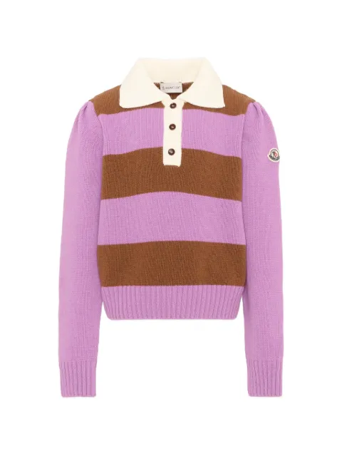 Moncler Enfant suéter con mangas farol y motivo de rayas