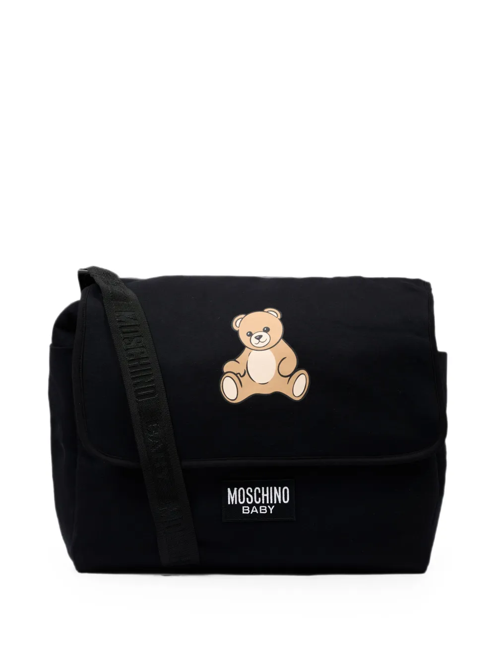 Moschino Kids Teddy Bear logo-patch changing bag - Nero