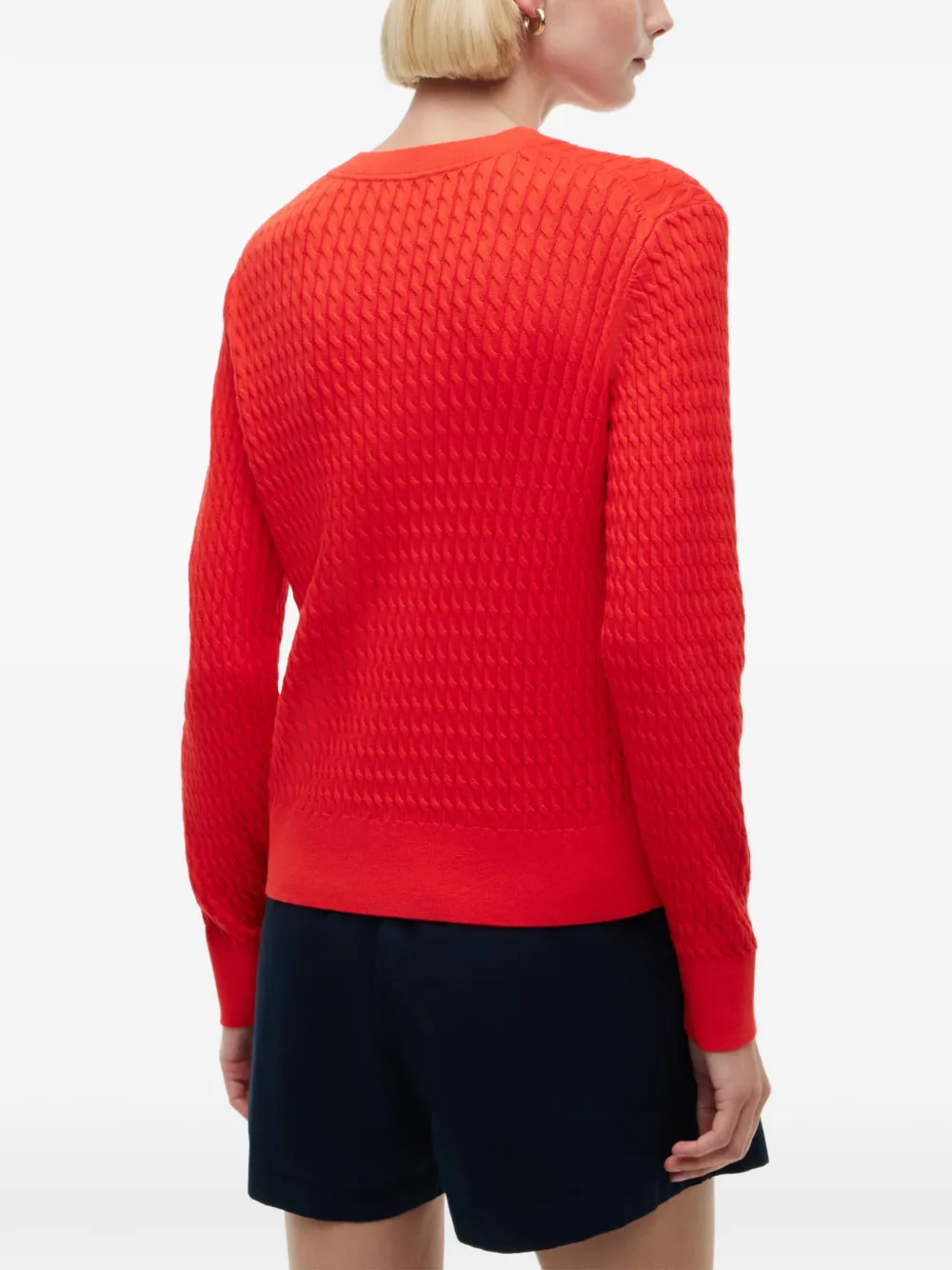 Tommy Hilfiger Kabelgebreide trui Rood