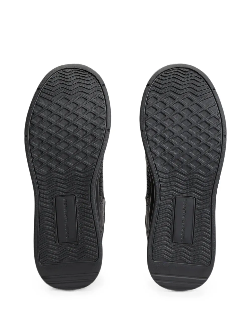 Tommy Hilfiger mesh-panelled lace-up sneakers Zwart