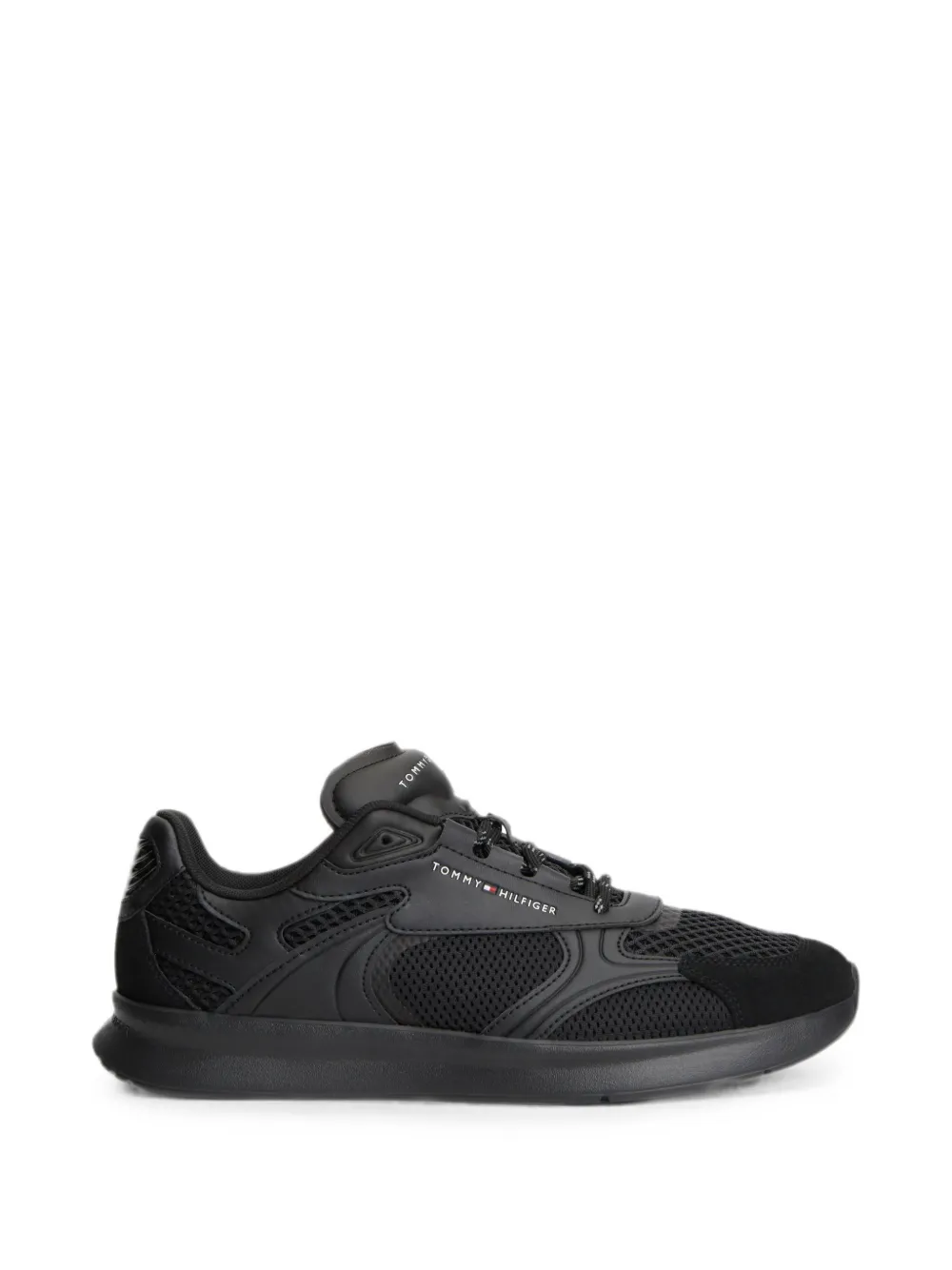 Tommy Hilfiger mesh-panelled lace-up sneakers Zwart