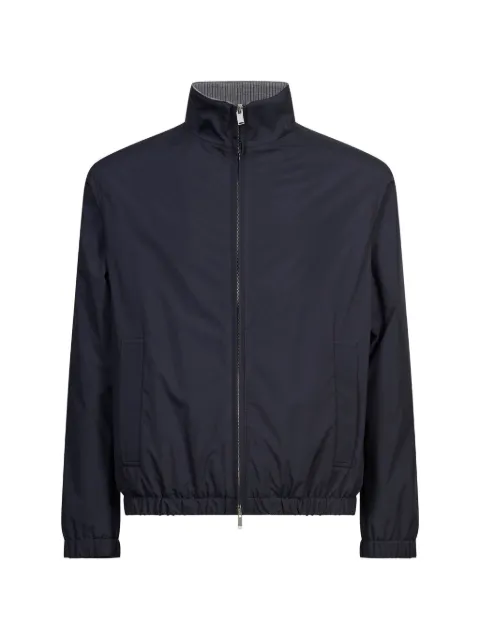 Lardini high-neck elasticated-trim jacket