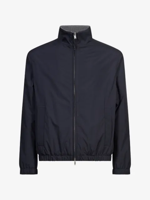 Lardini high-neck elasticated-trim jacket