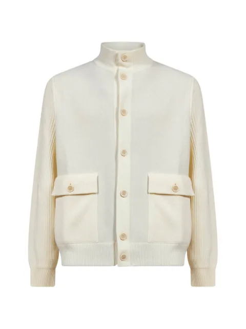 Lardini ribbed-knit high-neck jacket