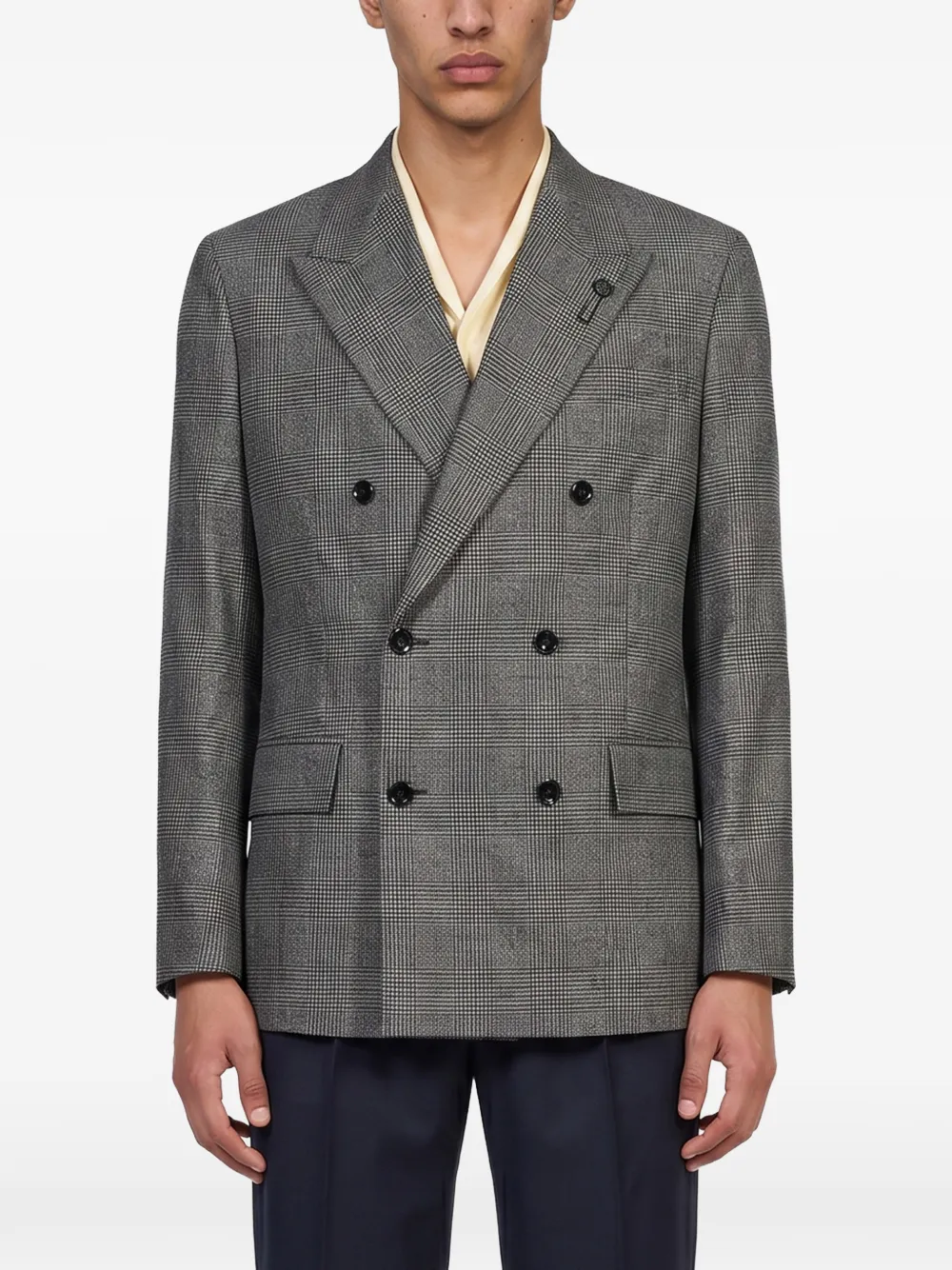 Lardini Wollen blazer met dubbele rij knopen Grijs