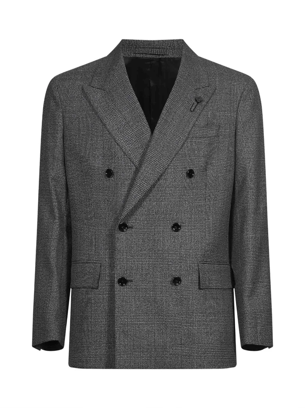 Lardini double-breasted glen-check jacket - Grigio