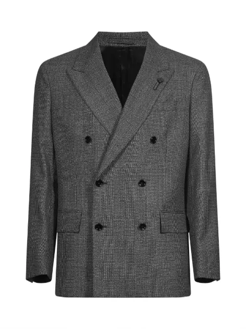 Lardini double-breasted glen-check jacket