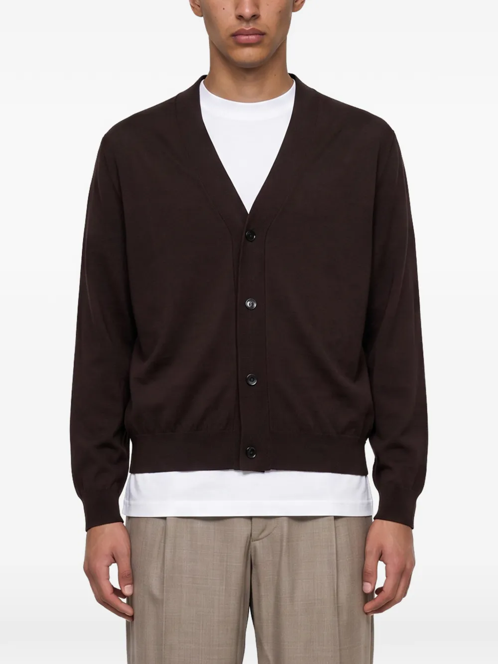 Lardini Vest met V-hals Bruin