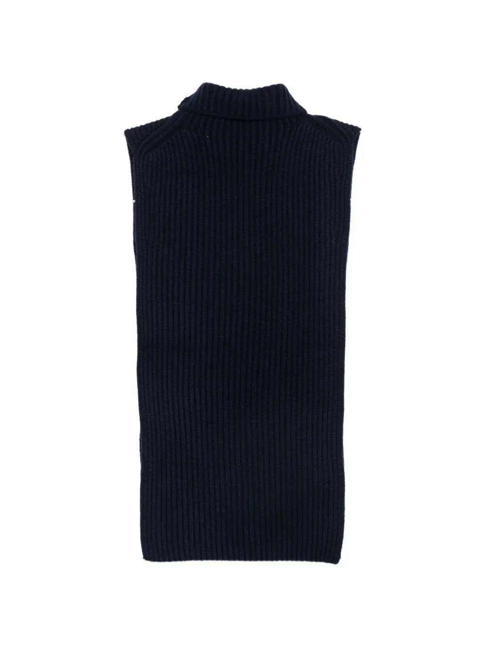 Christian Wijnants Ribgebreide top met gedrapeerde hals Blauw
