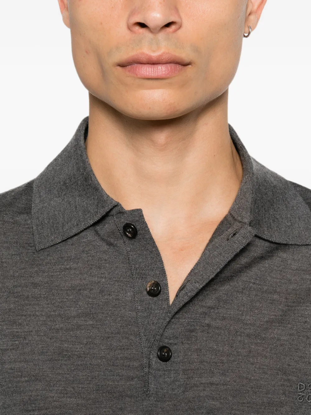 DSQUARED2 Upside Down poloshirt met lange mouwen Grijs