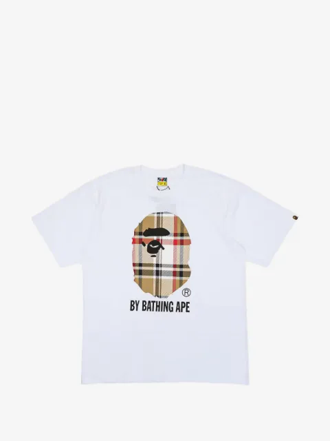 A BATHING APE® check-print logo-print T-shirt