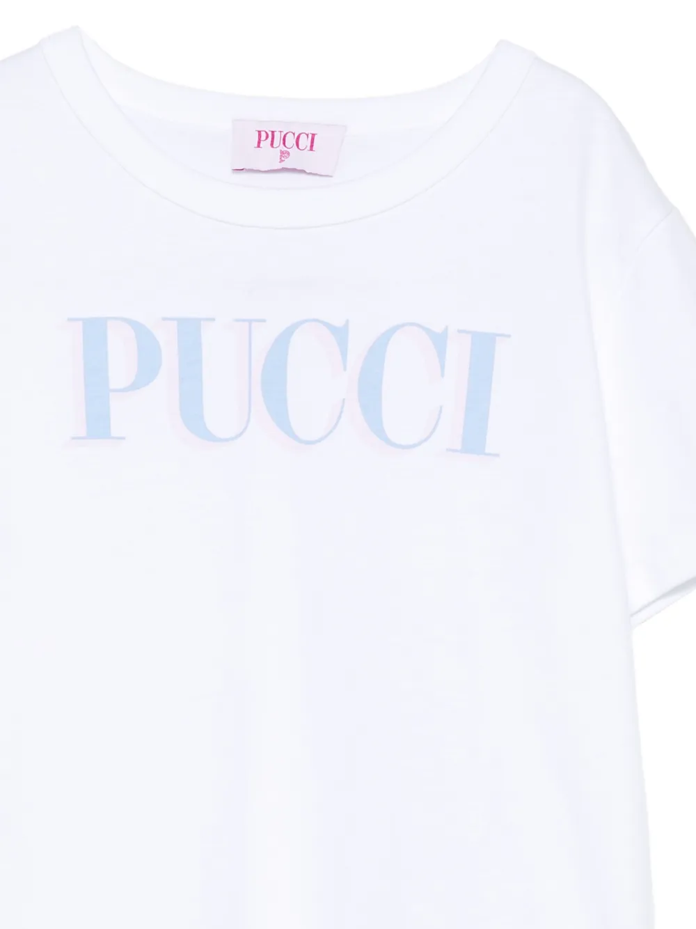 PUCCI Junior logo-print crew-neck T-shirt Wit
