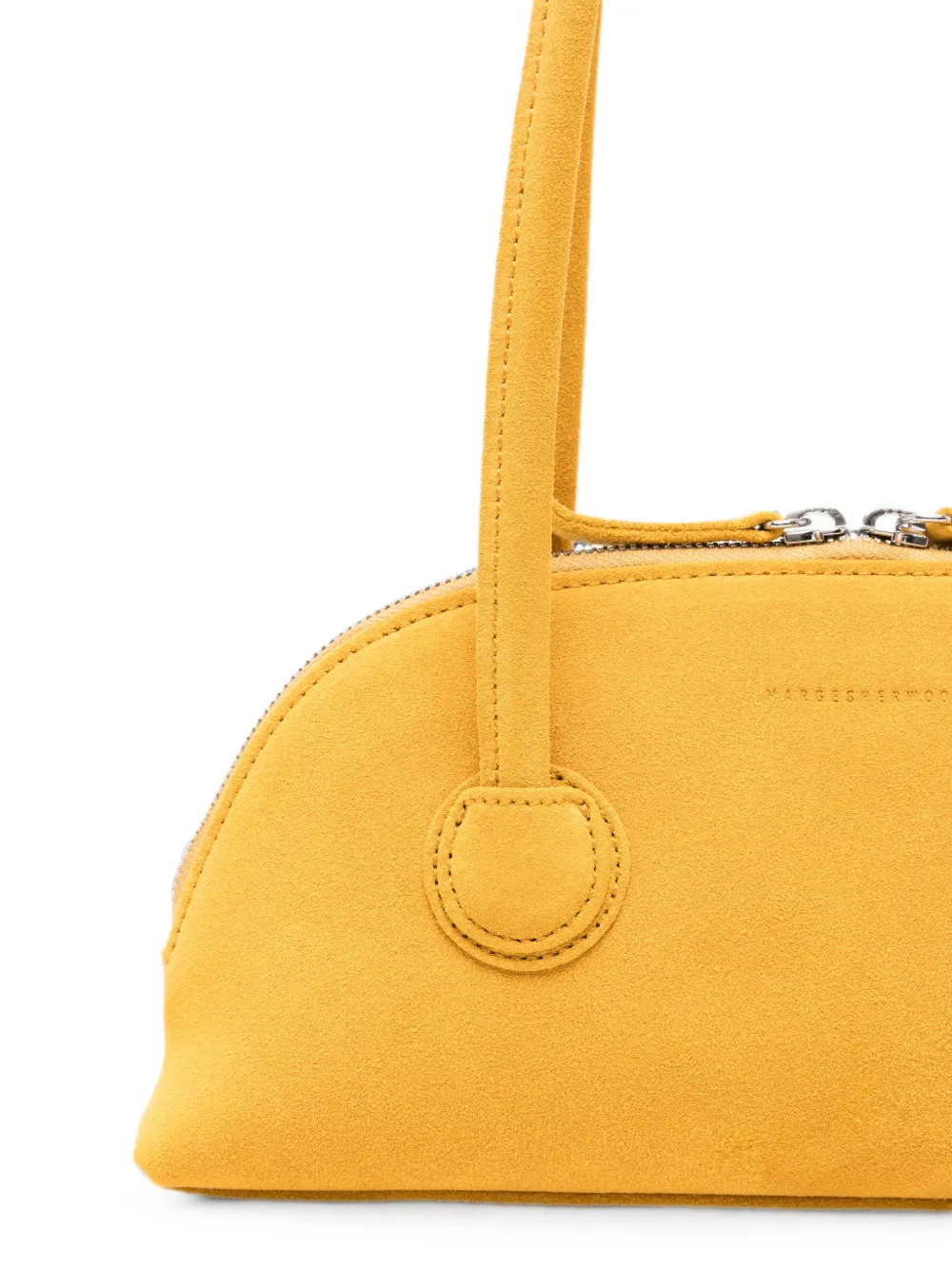 Marge Sherwood Bessette suède halvemaanvormige shopper Geel