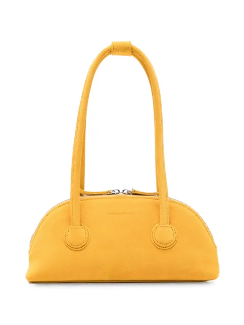Marge Sherwood Bessette suede half-moon tote bag