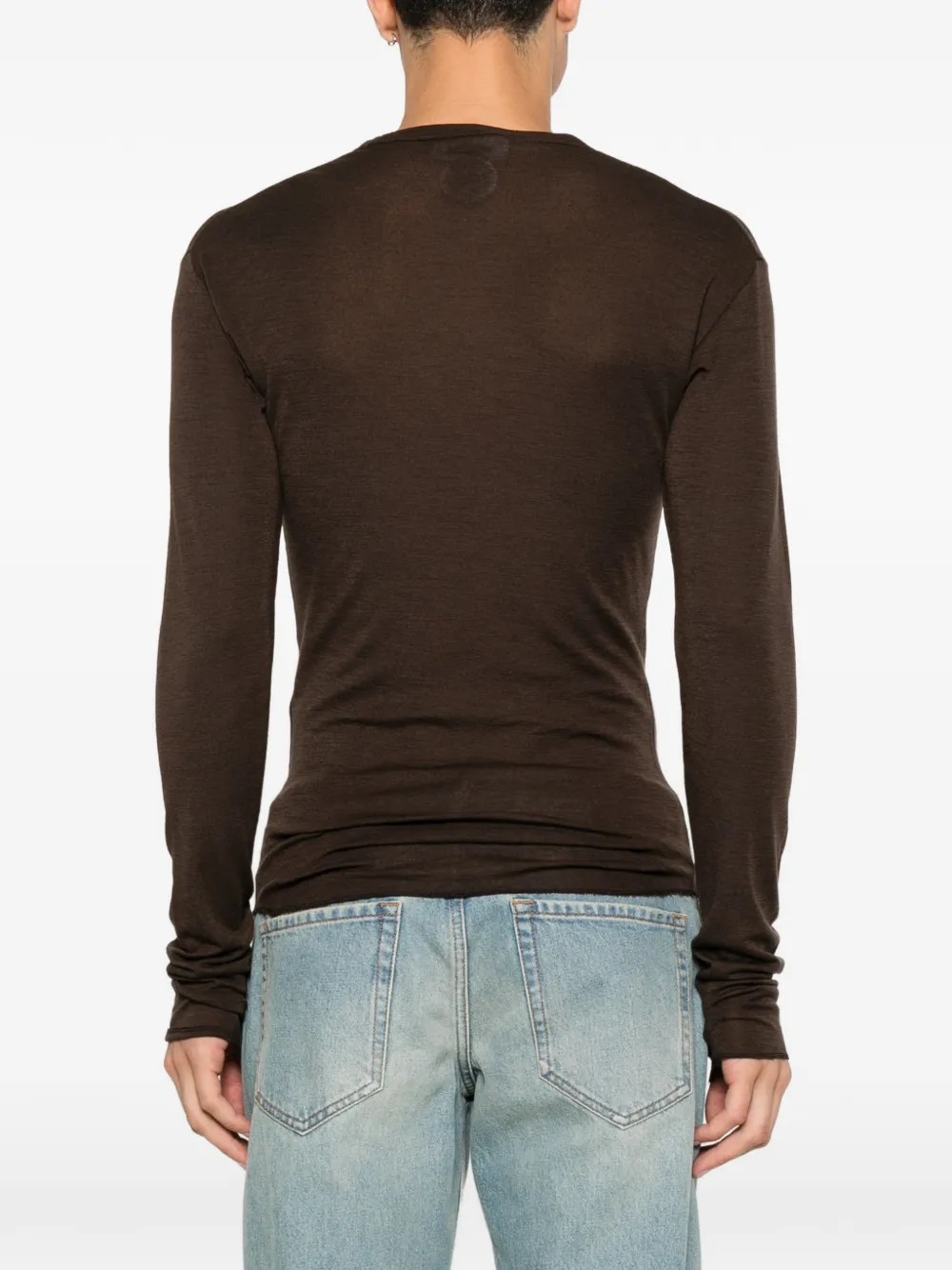DSQUARED2 Trui van scheerwol met logo-patch Bruin
