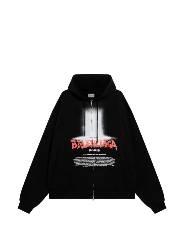Balenciaga The Door ジップアップ パーカー | ブラック | FARFETCH JP