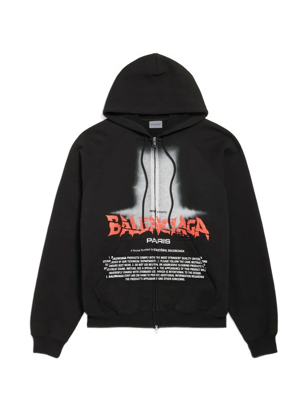 Balenciaga The Door oversized hoodie met rits Zwart