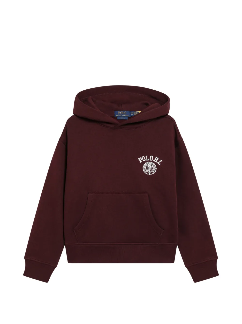 POLO RALPH LAUREN KIDS Felpa Big Fit in pile con logo e cappuccio - Rosso