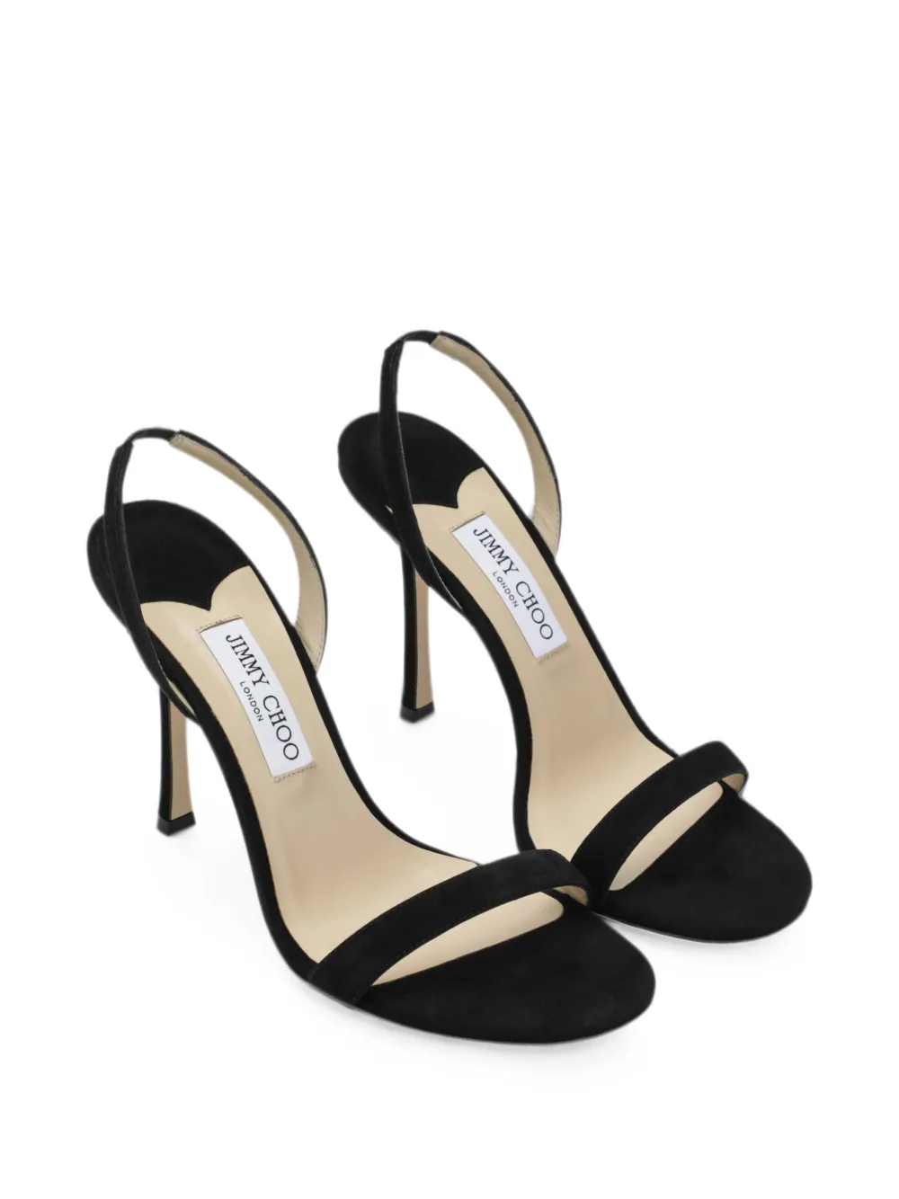 Jimmy Choo Jenn 100 suede slingback sandals Zwart