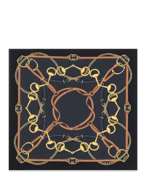 Gucci fular con estampado ecuestre