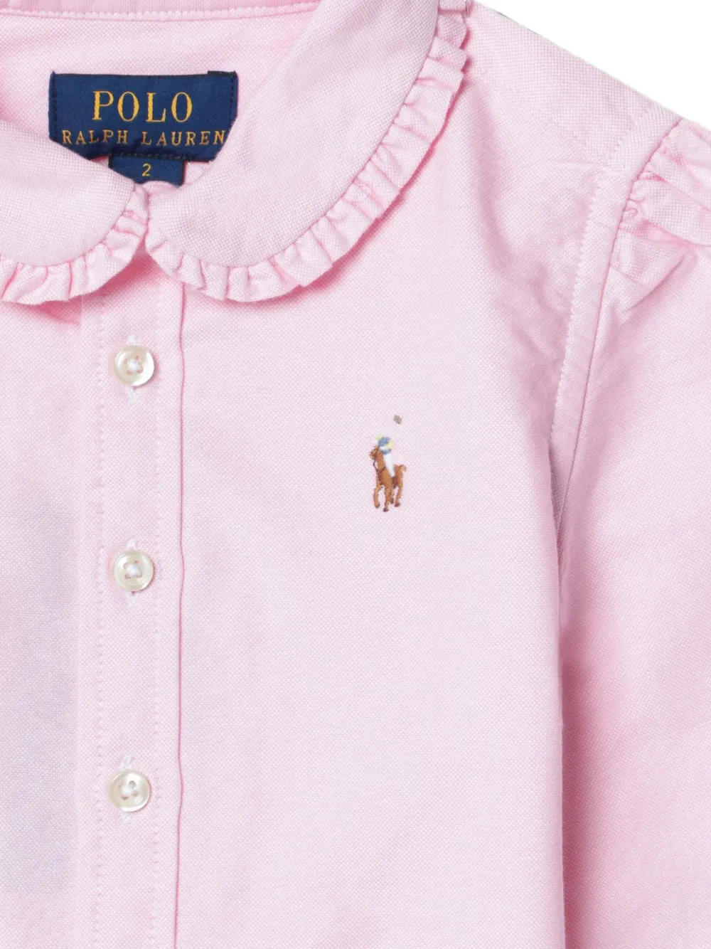 POLO RALPH LAUREN KIDS Shirt met ruches en knopen Roze