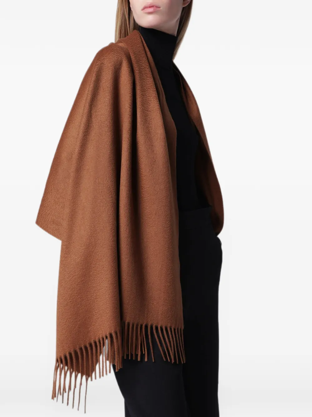 Max Mara Baci sjaal met geborduurd logo Bruin